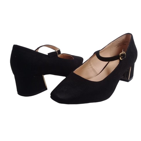 Liz Claiborne NEW Womens Ferry Pumps Adjustable Buckle Block Heel Black Shoes 6M - Picture 5 of 13